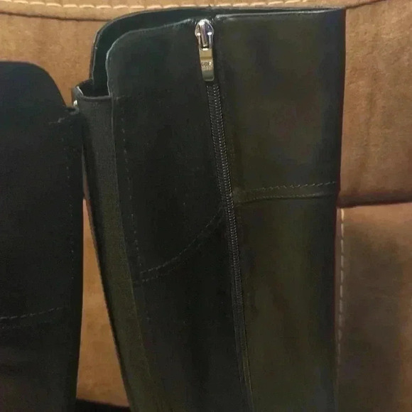 Marc Fisher Medium Calf Leather Riding Boots Gatway Coffee Bean - Picture 8 of 9